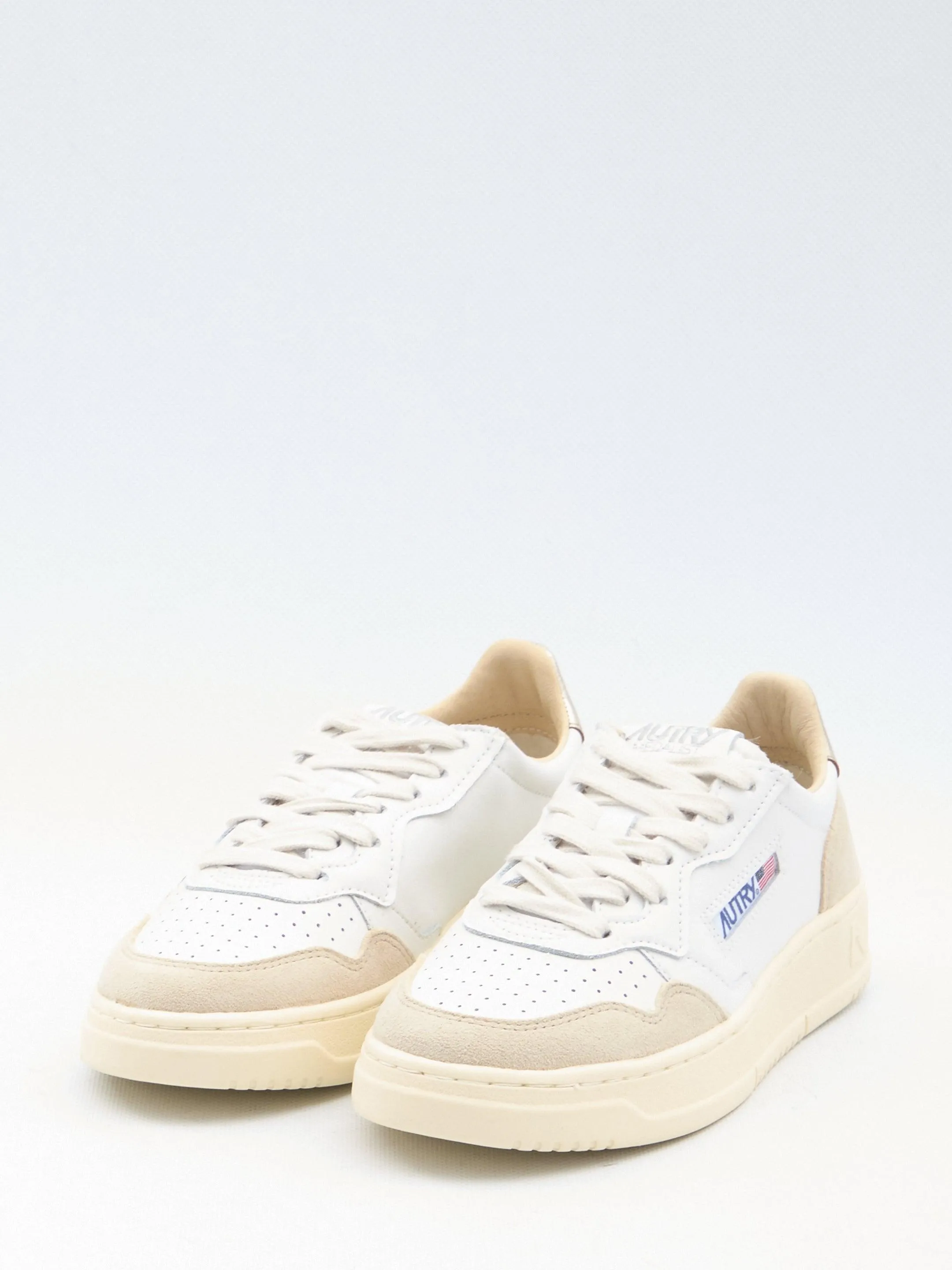 Autry Medalist Sneakers in White-Beige Tone