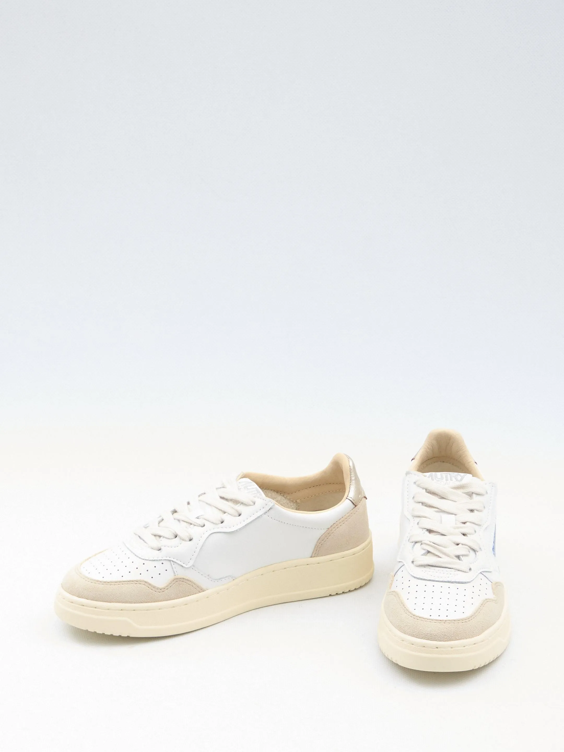 Autry Medalist Sneakers in White-Beige Tone