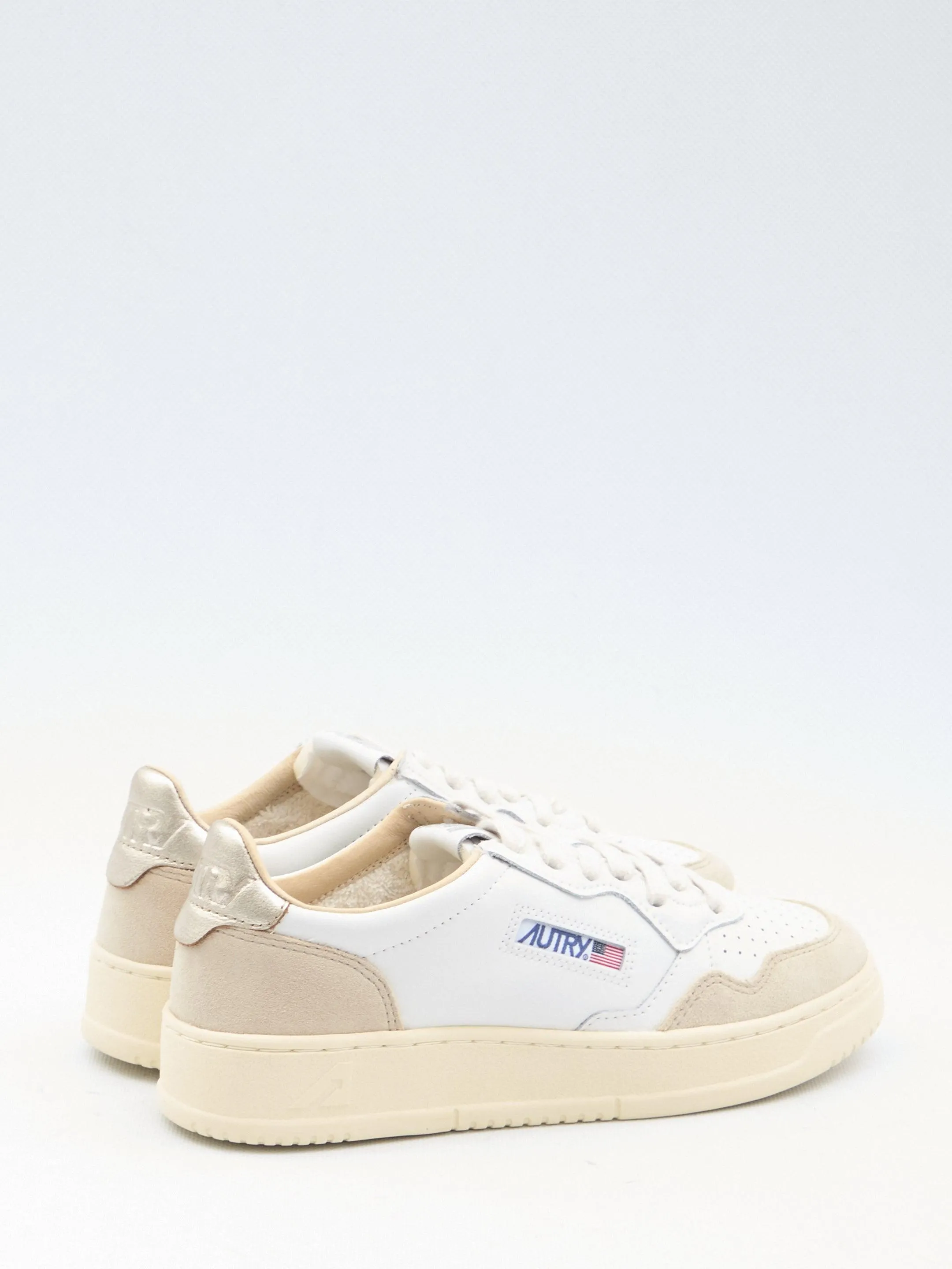 Autry Medalist Sneakers in White-Beige Tone