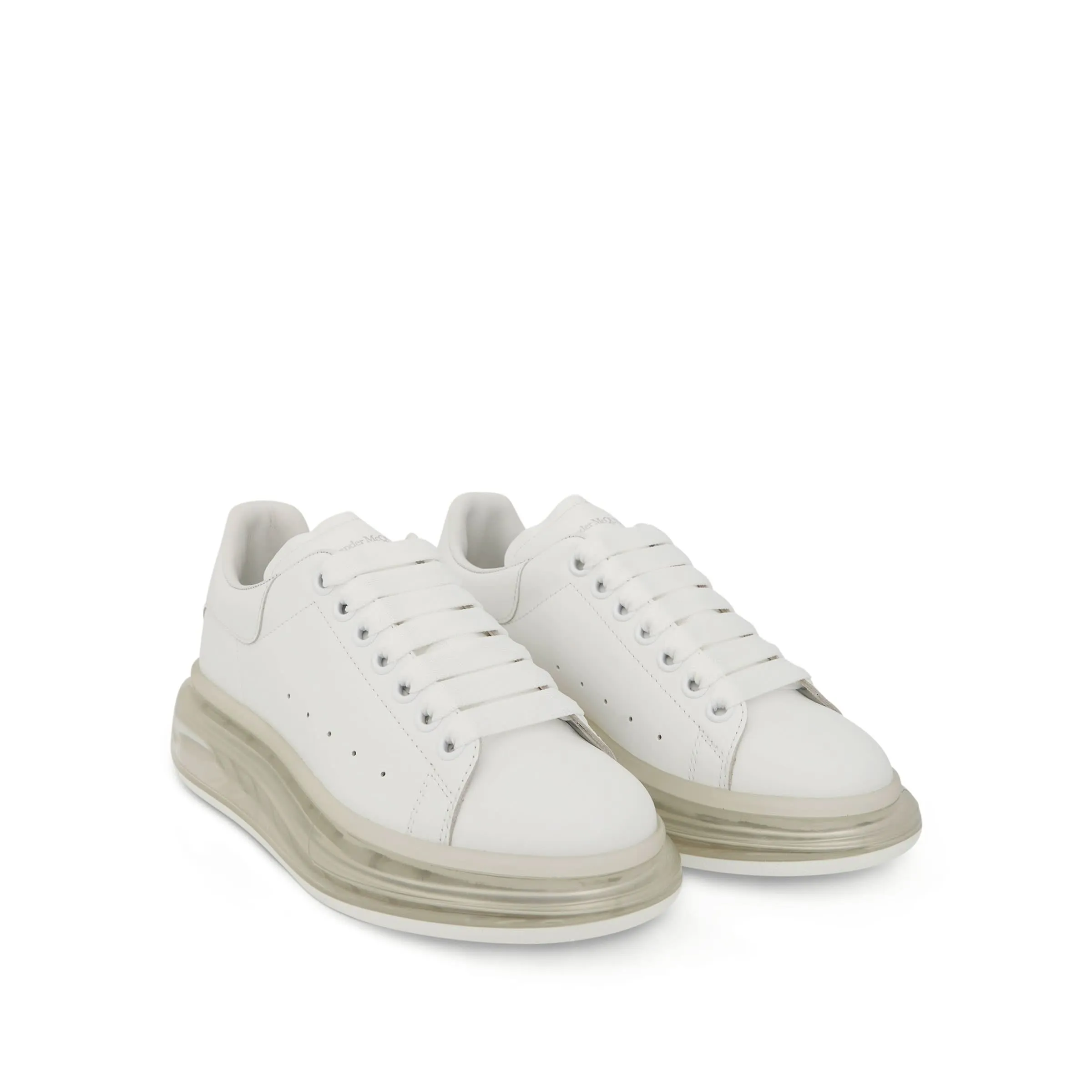 Larry Transparent Sole Sneakers in White/White