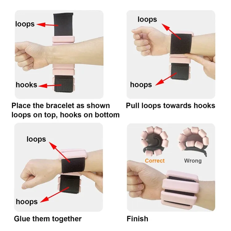 Yoga Fitness Adjustable Silicone Weight-bearing Bracelet Strength Exercise Equipment, Weight: 900g(Black)